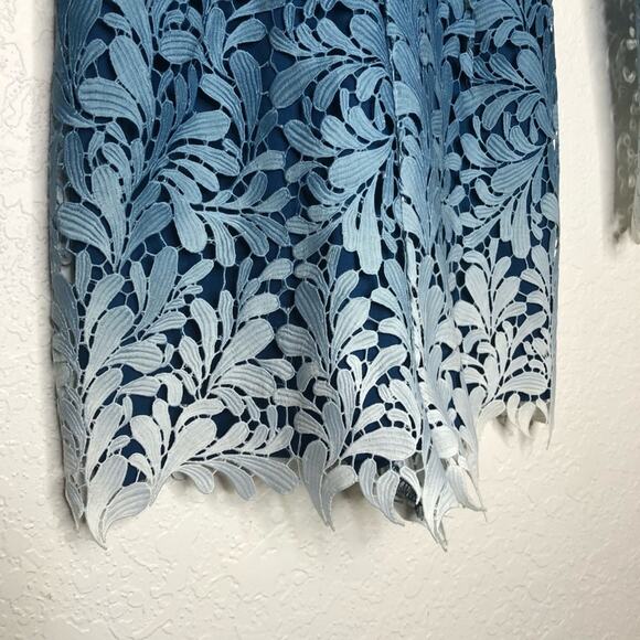 Adelyn Rae teal blue white ombre lace overlay eyelet trim romper size Small - Picture 5 of 13